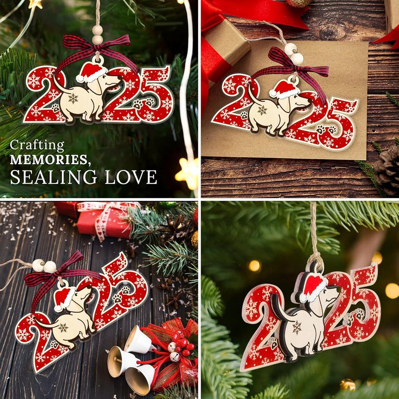 HEXMOZ Dog Christmas Ornaments 2025 - Funny Dog Ornament for Christmas Tree - Dogs Lover Gifts for Women, Mom Lady, Dogs Owners, Pet Lovers - 2 Layers Acrylic Wood Xmas Decorations - Image 5